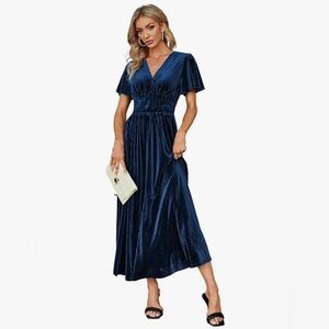 Chic Navy Blue Maxi Dress